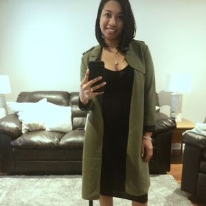 A Gorgeous Stylish Olive Suede Trench